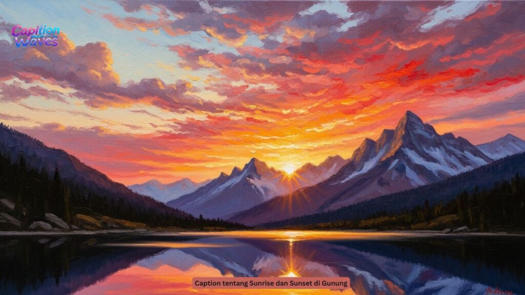 Caption tentang Sunrise dan Sunset di Gunung