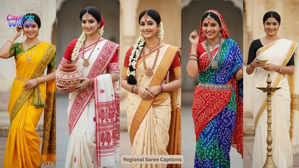 Regional Saree Captions