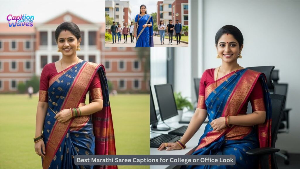 Best Marathi Saree Captions for College or Office Look