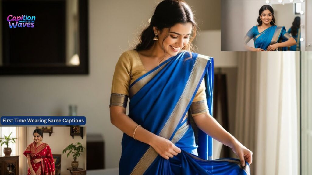First Time Wearing Saree Captions