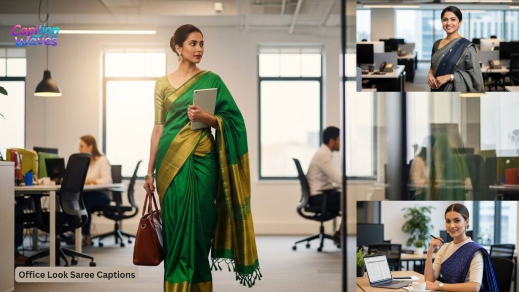 Office Look Saree Captions