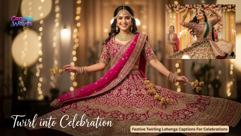Festive Twirling Lehenga Captions For Celebrations