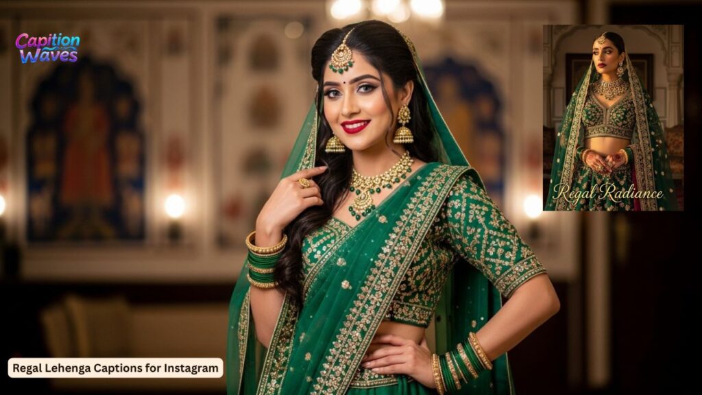 Regal Lehenga Captions for Instagram