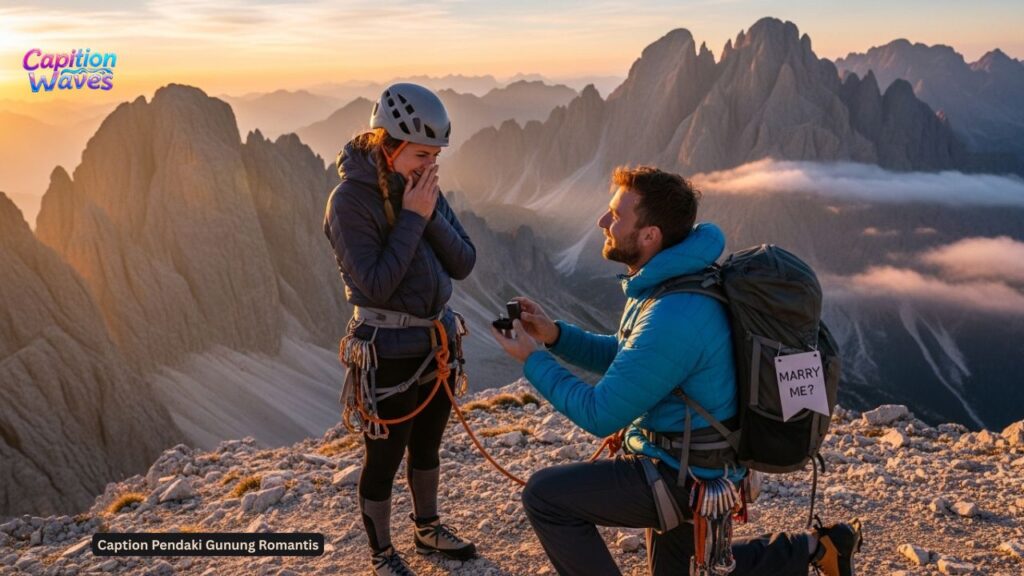 Caption Pendaki Gunung Romantis