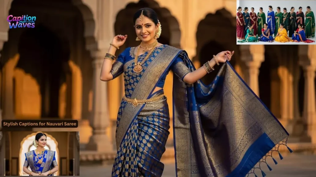 Stylish Captions for Nauvari Saree