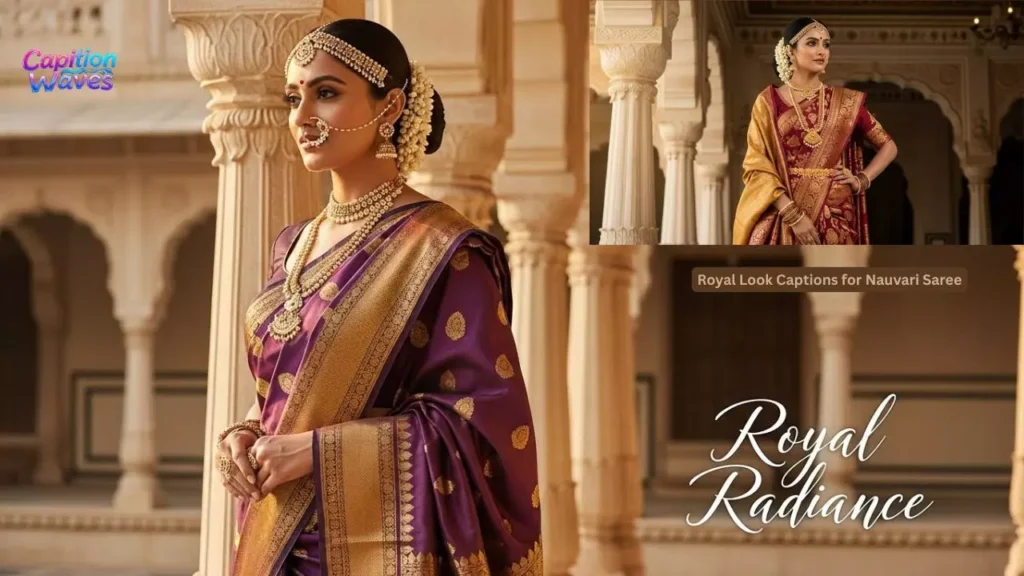 Royal Look Captions for Nauvari Saree