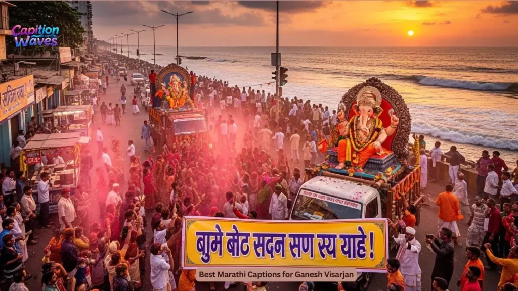 Best Marathi Captions for Ganesh Visarjan