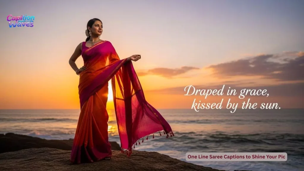 One Line Saree Captions to Shine Your Pic