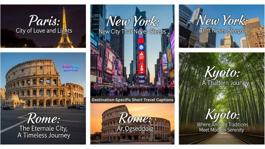 Destination-Specific Short Travel Captions