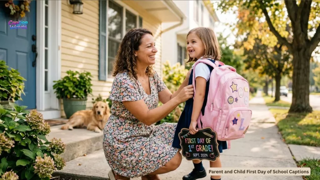 Parent and Child First Day of School Captions