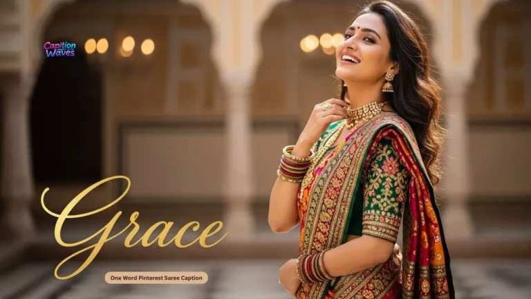 280+ One Word Pinterest Saree Caption Ideas That Look Absolutely Stunning